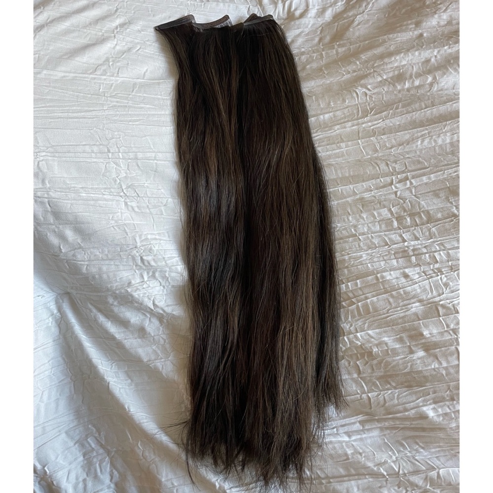 18” Dark Brown Tape In Hair Extensions 100% Remy Human Hair - Easy Hair Pro - Picture 8 of 10